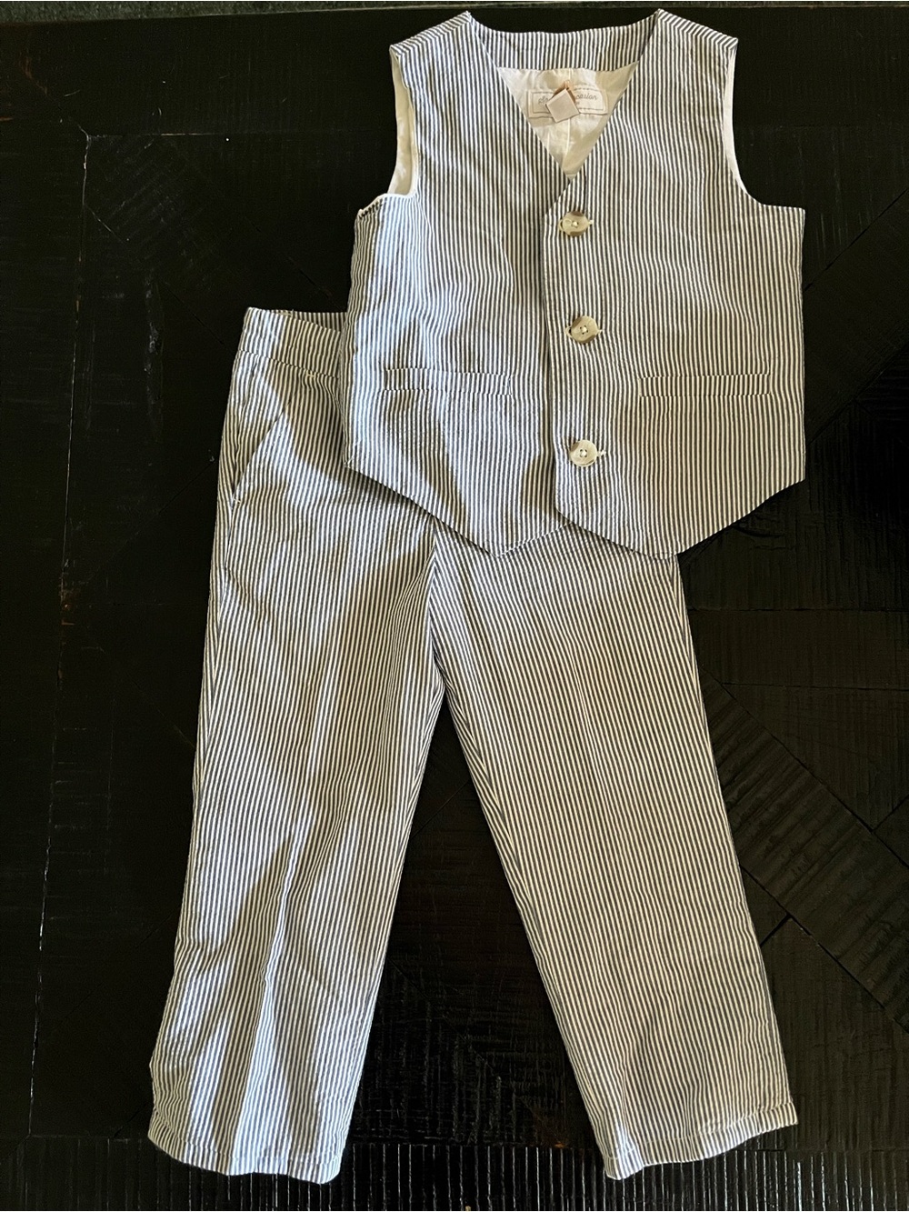 Children's Gymboree Pinstriped Vest & Pants Set - Blue/White